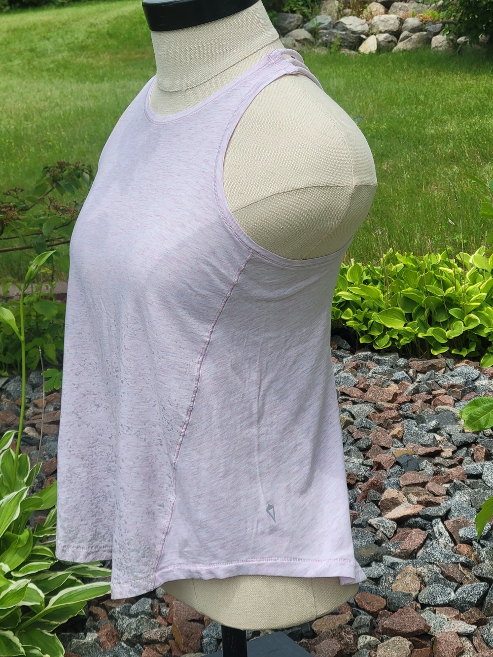Ivivva Quiet Moments Heathered Pink + Silver Splatter Tank Top Size 10 - Picture 2 of 5